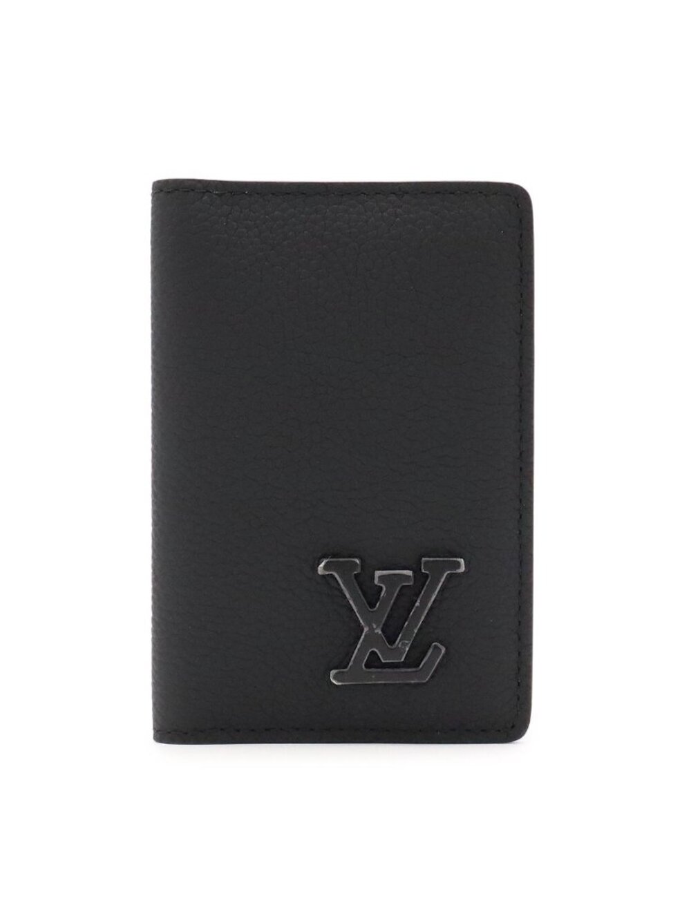 Louis Vuitton LV Aerogram Pocket Organizer Card Case Business Leather Black